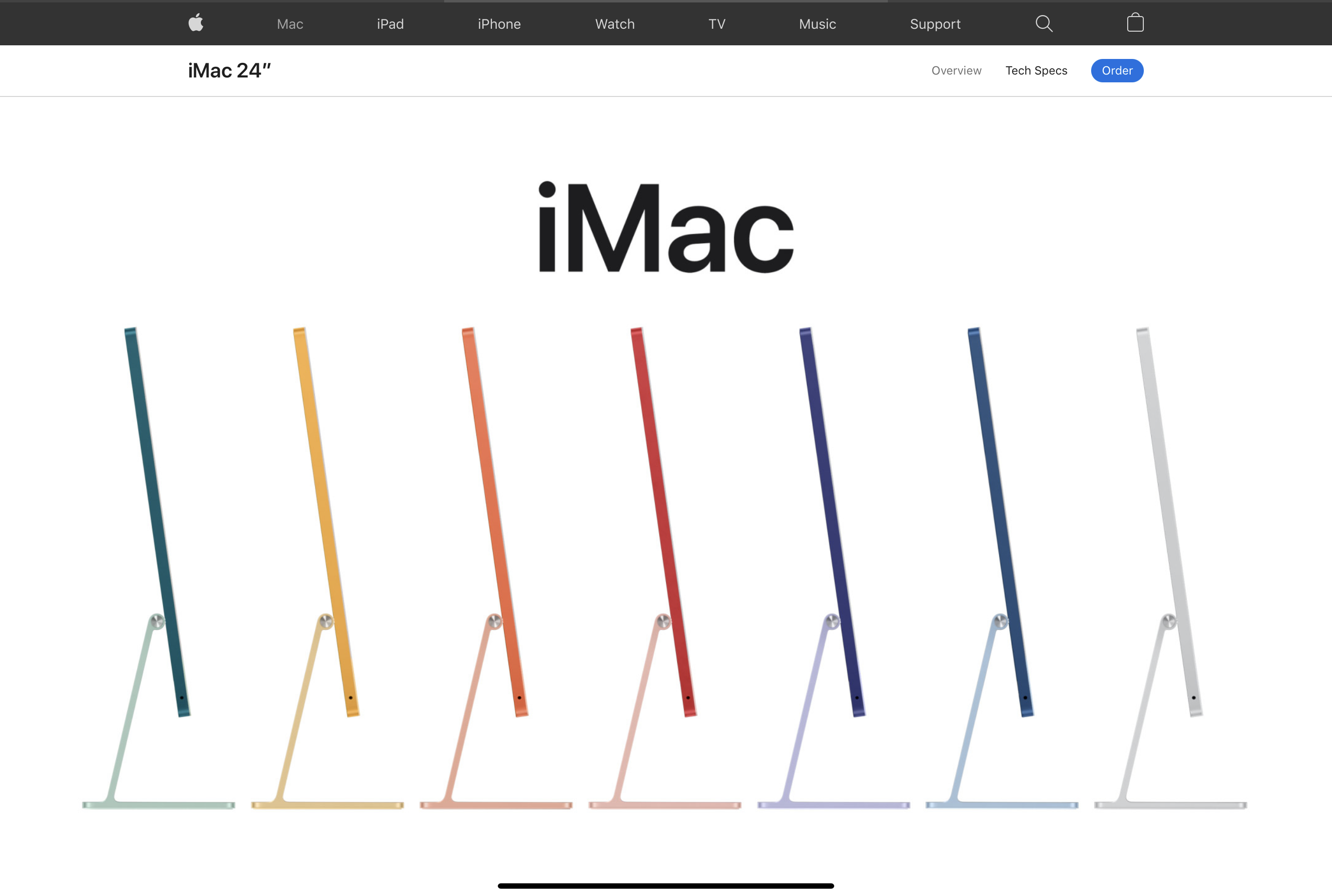 Apple iMac Hero Image Product Page